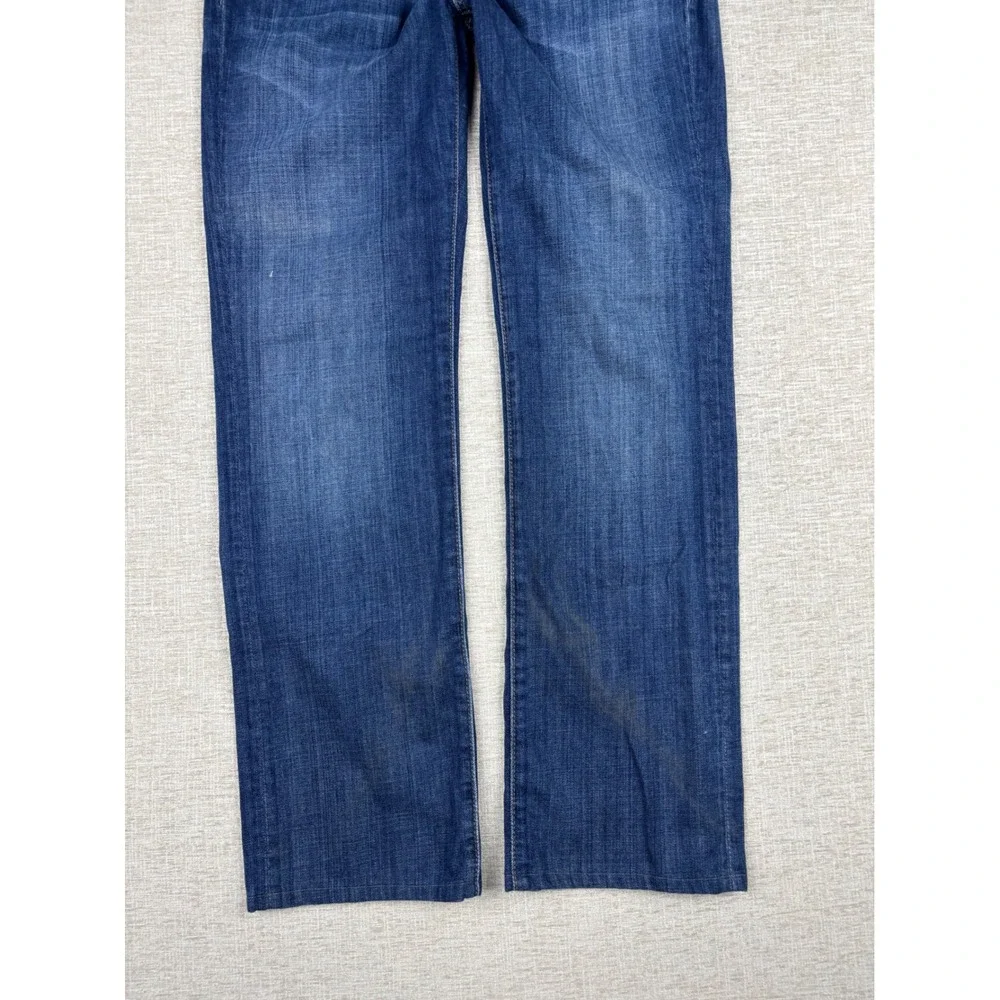 7 For All Mankind Mens 31x31 Standard Straight Leg Blue Cotton Button Fly Jeans